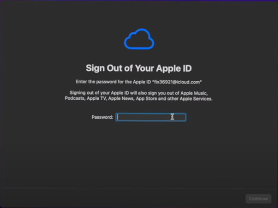 Sign out Apple ID